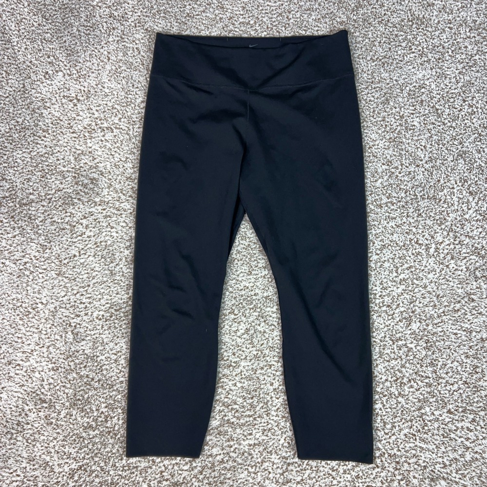Nike Leggings Womens XL Black Dri FIT Cropped Yoga Gym Workout Athletic Pants